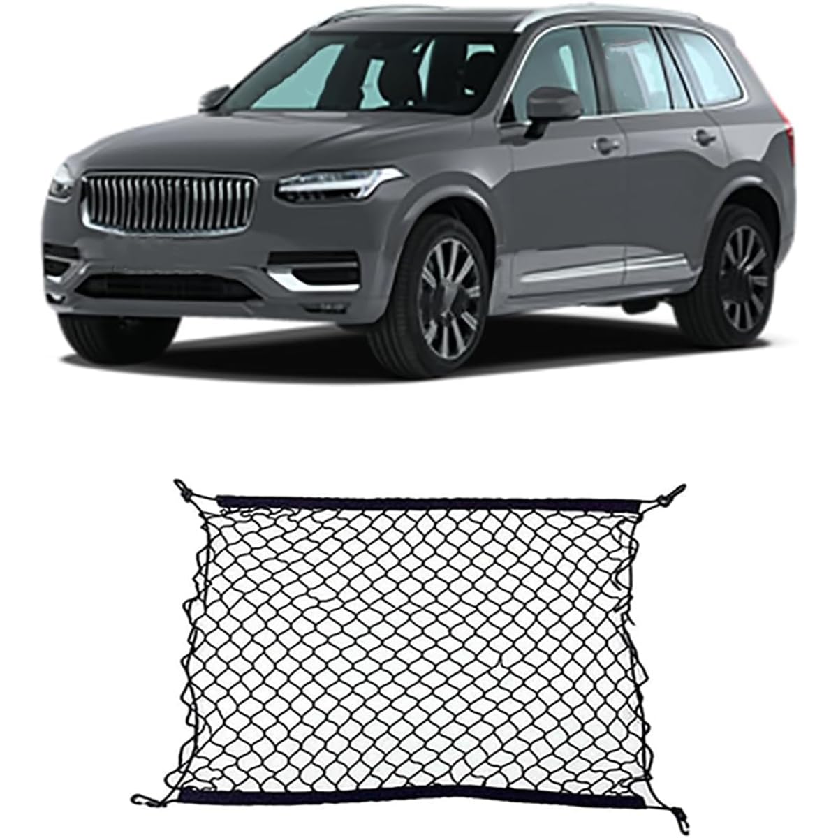 Auto Gepäcknetz Kofferraumnetz für Volvo XC90 2020 T8 2022 XC 90 2017 2016-2023, Einfacher Strapazierfähige Hohe Tragfähigkeit Gepäckschutznetz von Weelii