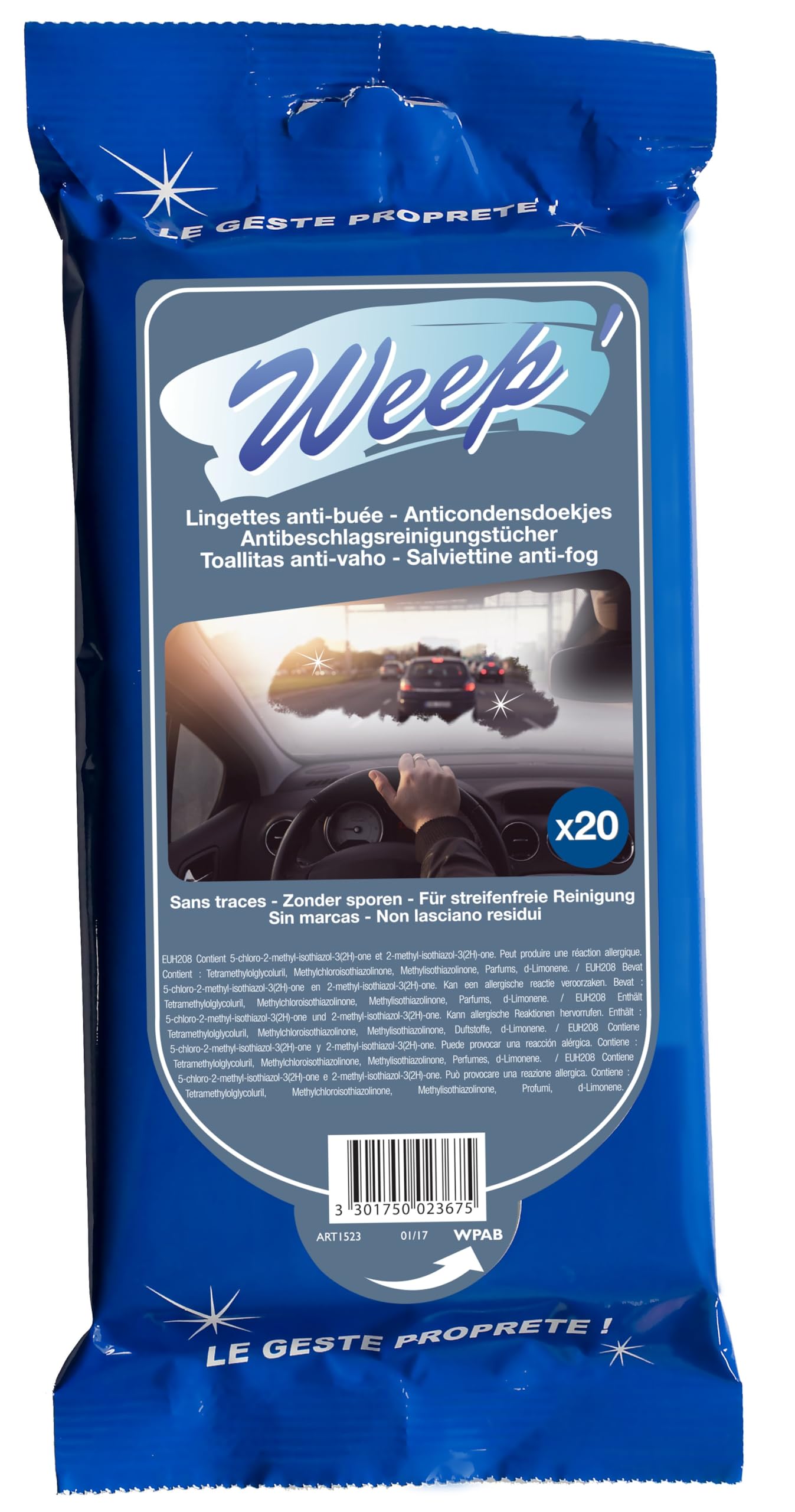 Weep Antibeschlag-Fensterreinigungstücher (20er-Pack) von Weep