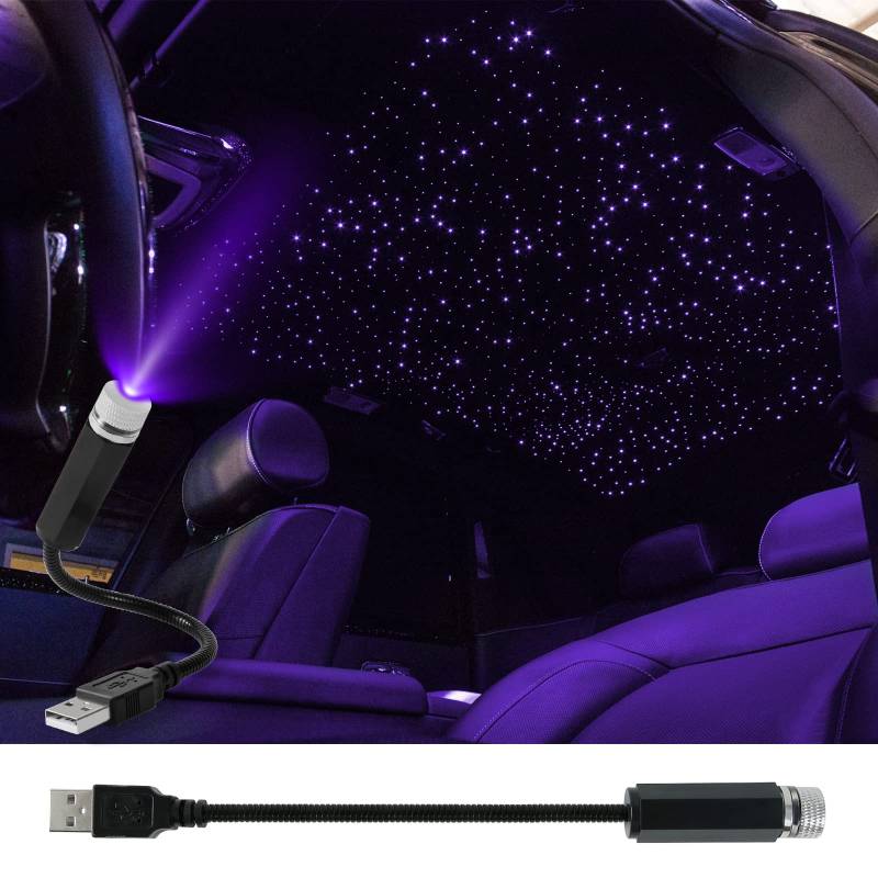 Weinsamkeit LED Auto Decke Starlight, Auto Innen Atmosphäre Licht Mehrere Modi, Plug and Play, Mini Auto Decke Starlight Projection LED-Licht Romantisch Flexible USB Nachtlicht für Auto Zuhause Party von Weinsamkeit