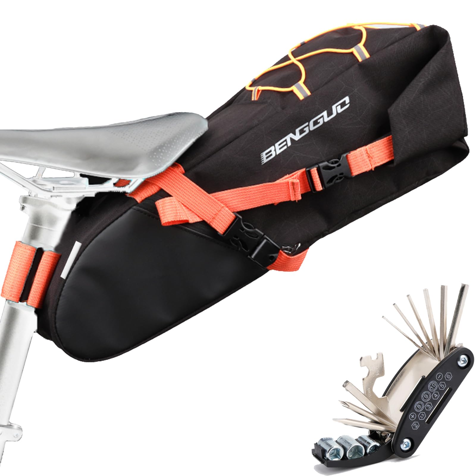 Wenbones Fahrradtasche Wasserdicht BackLoader Satteltasche, Fahrradsatteltasche Wasserdicht, Sitztasche Sport Satteltasche Aufbewahrungstasche für Rennrad Mountainbike von Wenbones