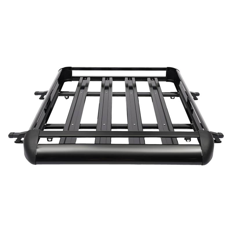 Wengna Aluminium Dachgepäckträger Korb, Universal Auto Dachgepäckträger SUV Gepäckkorb Wanne Gepäck Fracht Relingträger Alu Schwarz Roof Rack 68kg Belastung von Wengna