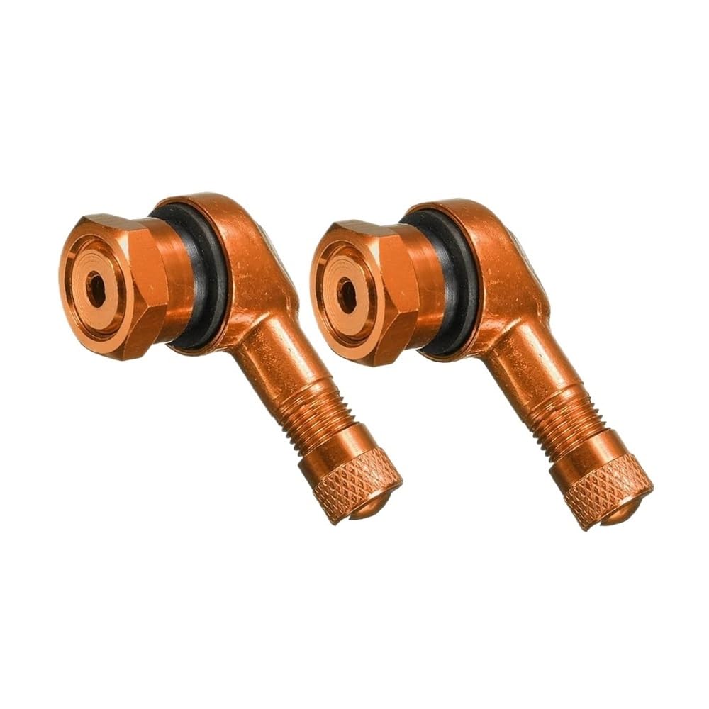 Bolzen Schrauben 2 Teile/Satz Motorrad Ventil Vorbauten 90 Grad Winkel Aluminium Legierung Ventil Rad Reifen Tubeless Ventil Kappen Für Rad Teile(Orange) von Wenqu