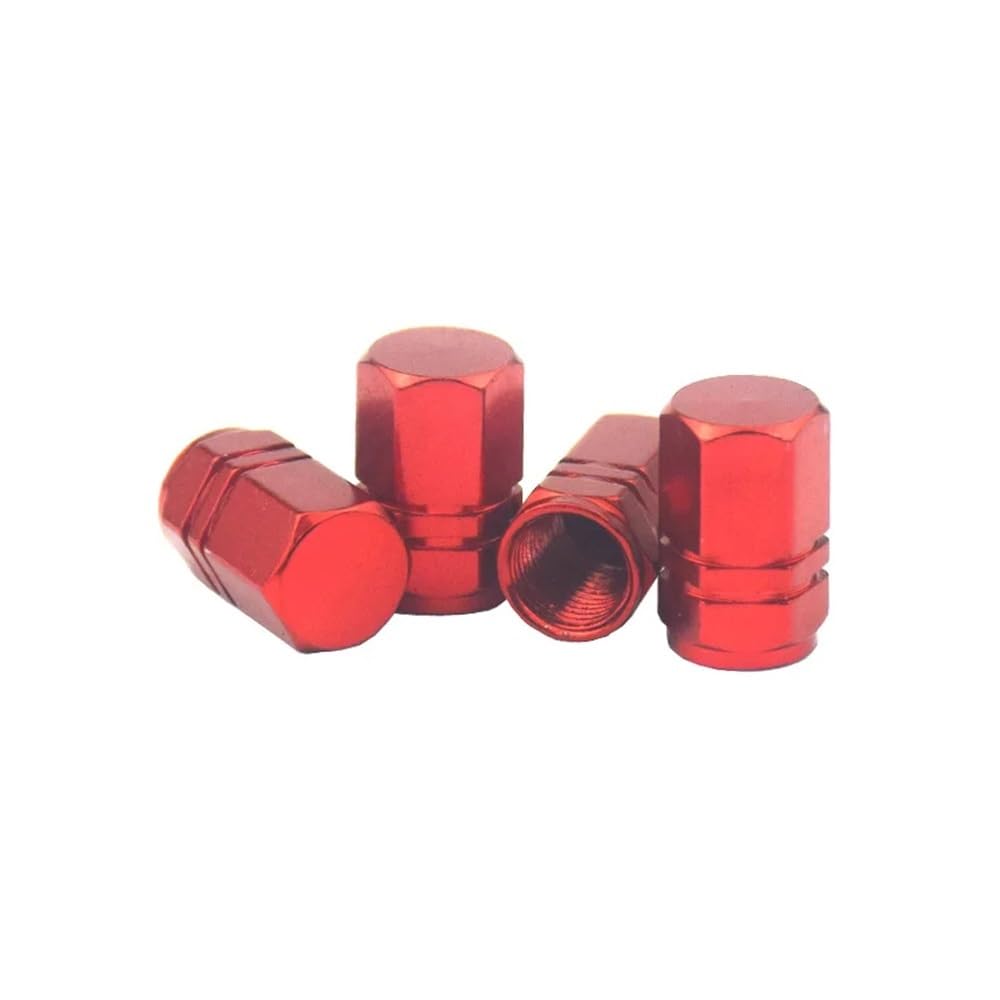 Bolzen Schrauben 4PCS Aluminium Legierung Rad Reifen Ventil Kappen Reifen Felge Vorbau Für Automobile Motorrär LKW Fahrrär(Red) von Wenqu