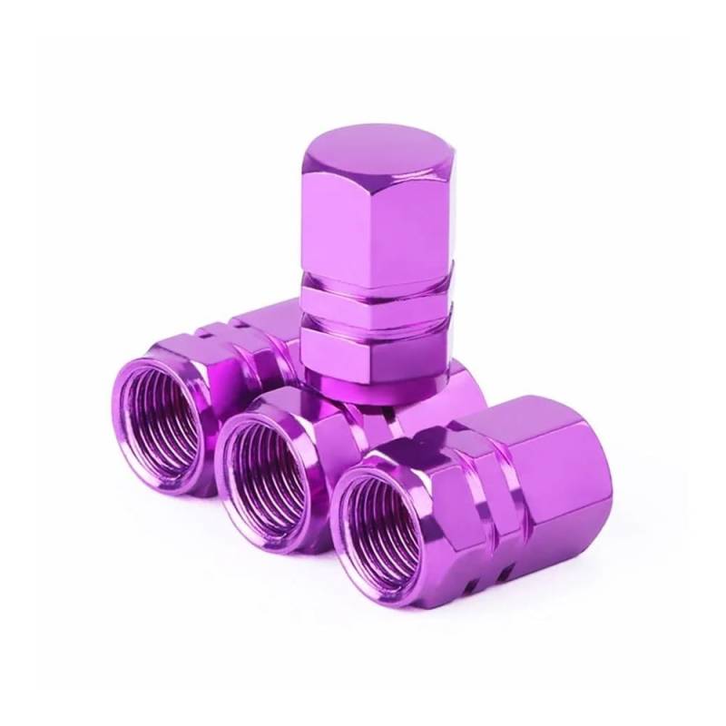 Bolzen Schrauben Auto Reifen Rad Ventilkappen Motor Fahrrad Teile Tubeless Reifen Ventil Air Stem Caps Zubehör(Purple) von Wenqu