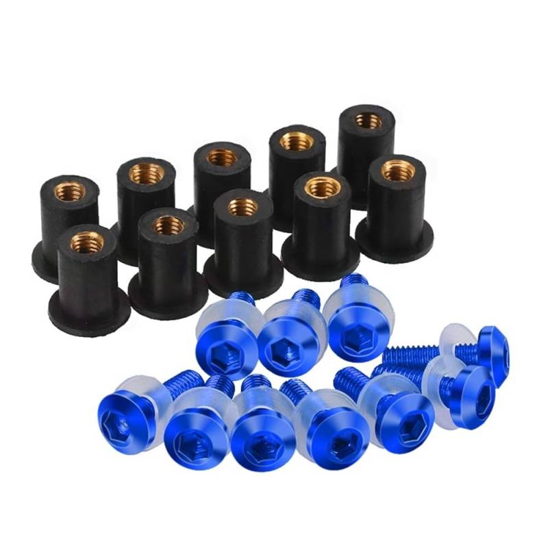 Bolzen Schrauben M5 5MM Motorrad Windschutzscheibe Well Muttern Gummi Für CBR 600 Für F2 Für F3 Für F4 Für F4i Für CBR600RR Für CB1000R(10pcs set-06) von Wenqu