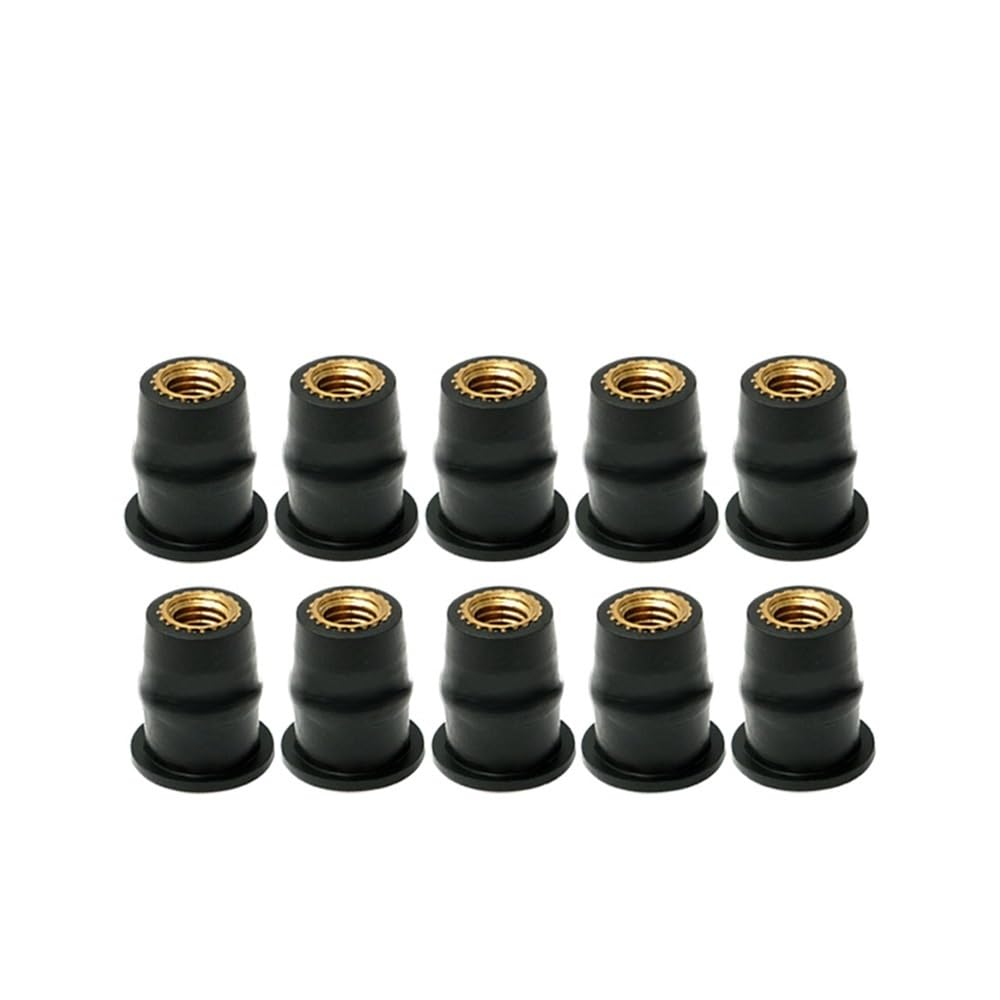 Bolzen Schrauben M5 M6 Motorrad Gummi Well Muttern Windschutzscheibe Mutter Crews Schrauben Zubehör Für S&uzuki Für Y&amaha Für K&awasaki(10Pcs M6) von Wenqu