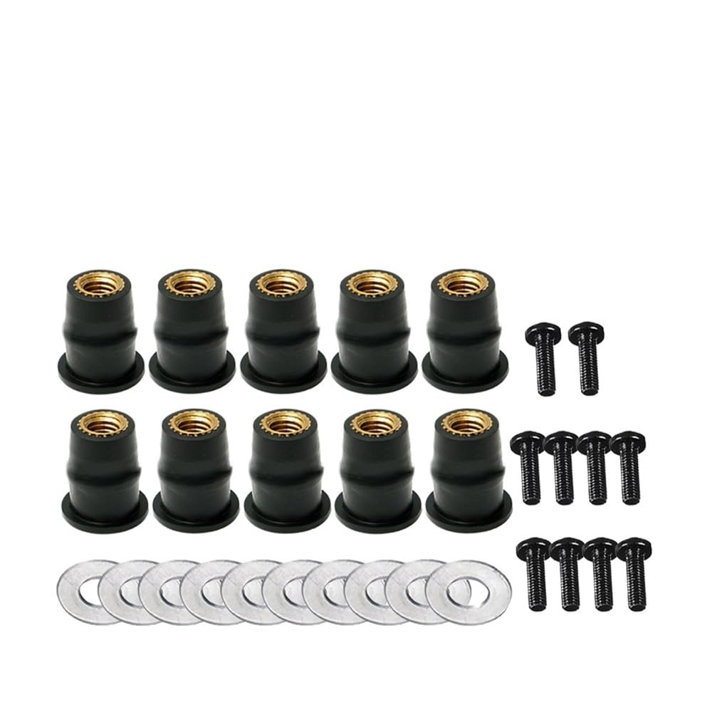 Bolzen Schrauben M5 M6 Motorrad Gummi Well Muttern Windschutzscheibe Mutter Crews Schrauben Zubehör Für S&uzuki Für Y&amaha Für K&awasaki(30Pcs M5) von Wenqu