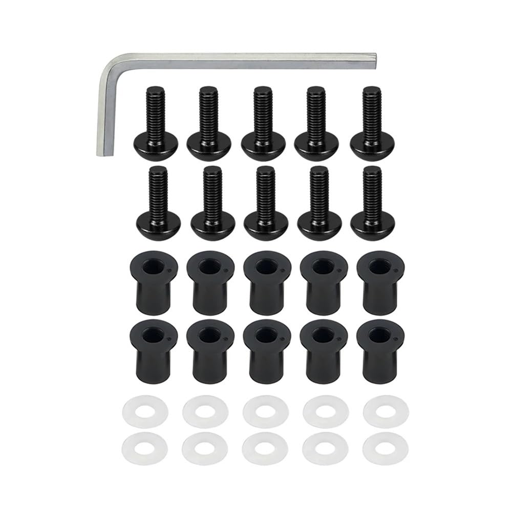 Bolzen Schrauben Motorrad Zubehör M5 Verkleidung Schrauben Schrauben Wellnuts Unterlegscheiben Windschutzscheibe Fasterner Kit Für D&ucati Für A&prilia(Black) von Wenqu