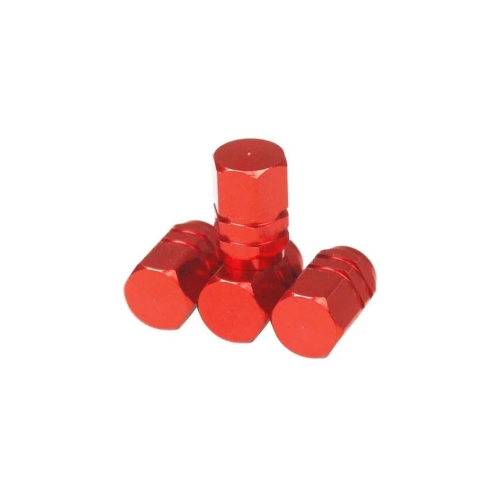 Bolzen Schrauben Rad Reifen Ventil Vorbauten Kappen Aluminium Reifen Vorbau Abckungen Für Auto Moto Auto Zubehör(Red 4pcs) von Wenqu