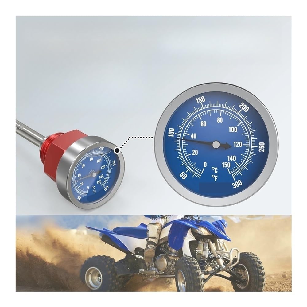 Für Y&amaha Für YFZ450R 2009-2023 2017 Für YFZ450X 2010-2011 Für YFZ450R ATV Teile Ölmessstab W/Temperatur Gauge Ölmessstab(Black) von Wenqu