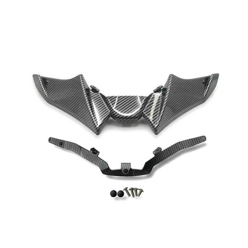 Motorrad Winglets Zubehör Motorrad-Frontspoiler Winglet Aerodynamischer Flügelsatz Spoiler Für Für MT-09/SP Für MT09 2021-2023(Carbon Fiber Look) von Wenqu