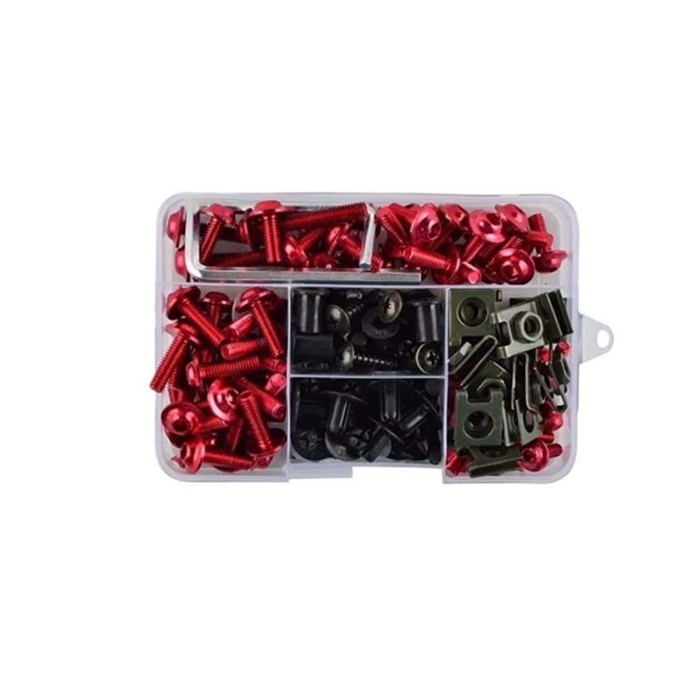 Wenqu Bolzen Schrauben 195PCS Motorrad Verkleidung Schrauben Schrauben Kit Mutter Clips Für TRK251 Für TRK502 Für TRK702 Für TRK 251 502X 702X 502 702 X(Red) von Wenqu