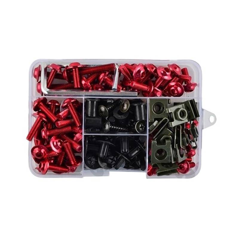 Wenqu Bolzen Schrauben 195PCS Verkleidung Bolzen Kits Schrauben Mutter Für TRK 502X 500 Für TNT 125 Für AK 550 Für Tiger 800 Für GTS 300(Red) von Wenqu