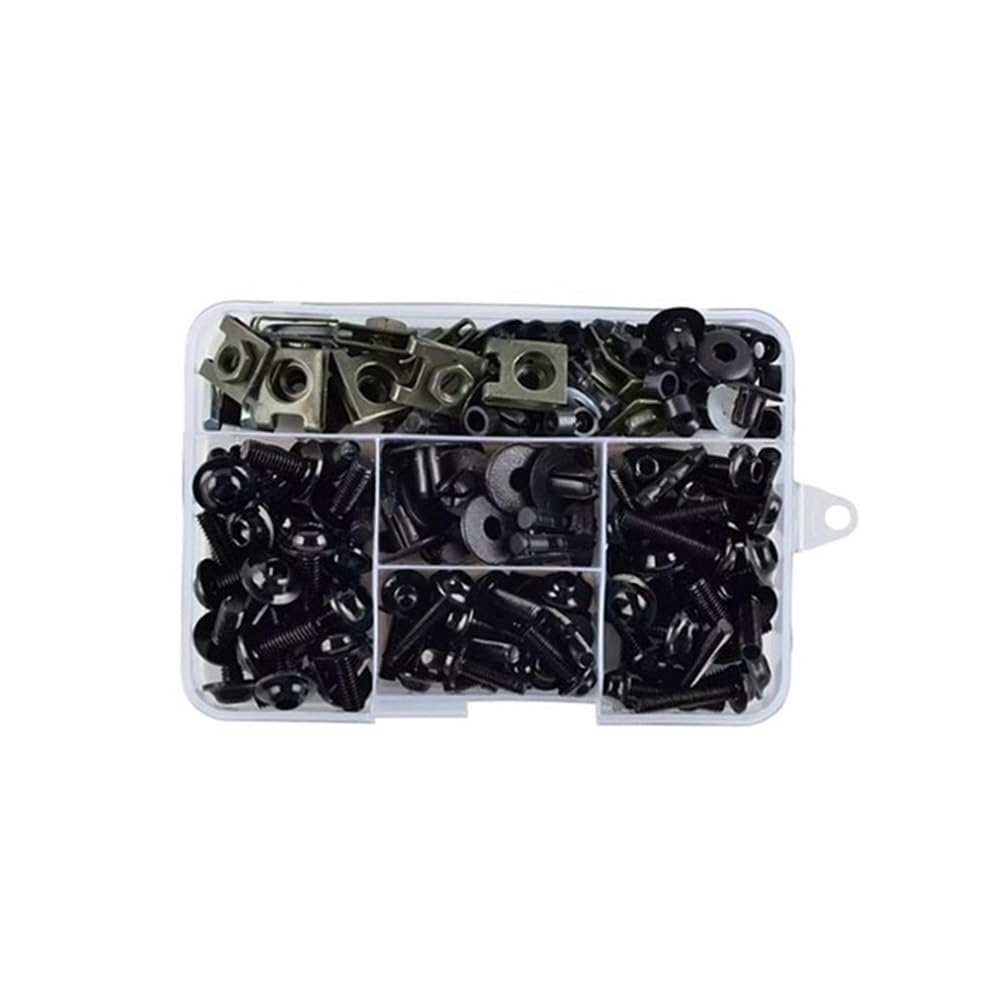 Wenqu Bolzen Schrauben 195Pcs Motorrad Verkleidung Schrauben Schrauben Kit Mutter Clips Für XLV600 Für XLV650 Für XLV700 Für TRANSALP Für XLV 600 700(Black) von Wenqu