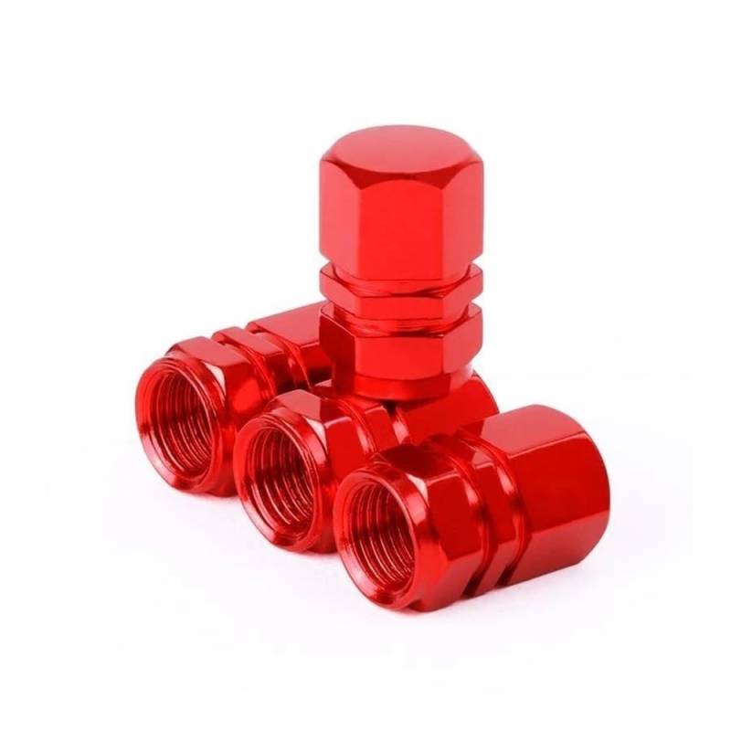 Wenqu Bolzen Schrauben 4 Stücke Aluminiumlegierung Rad Reifen Ventilkappen Reifen Felge Vorbau Abckungen Für Motorrär Zubehör(Red 4pcs) von Wenqu