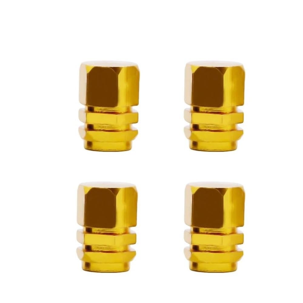 Wenqu Bolzen Schrauben 4 Stücke Aluminiumlegierung Rad Reifen Ventilkappen Reifen Felge Vorbau Abckungen Für Motorrär Zubehör(Yellow 4pcs) von Wenqu