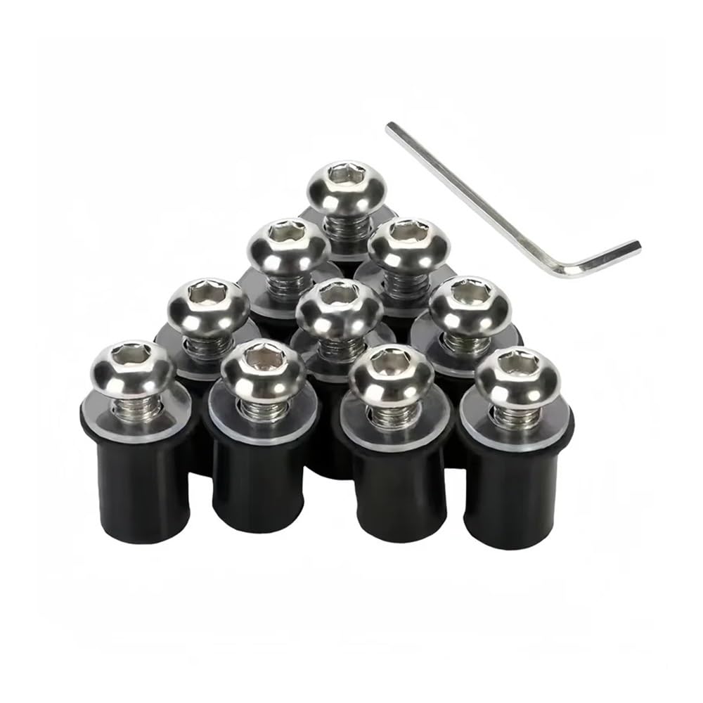 Wenqu Bolzen Schrauben 5mm 10PCS Motorrad Windschutz Windschutz Schrauben Schrauben Mutter Für S&uzuki Für GSXR 600 750 1000 Für K1 Für K2 Für K3(Color1) von Wenqu