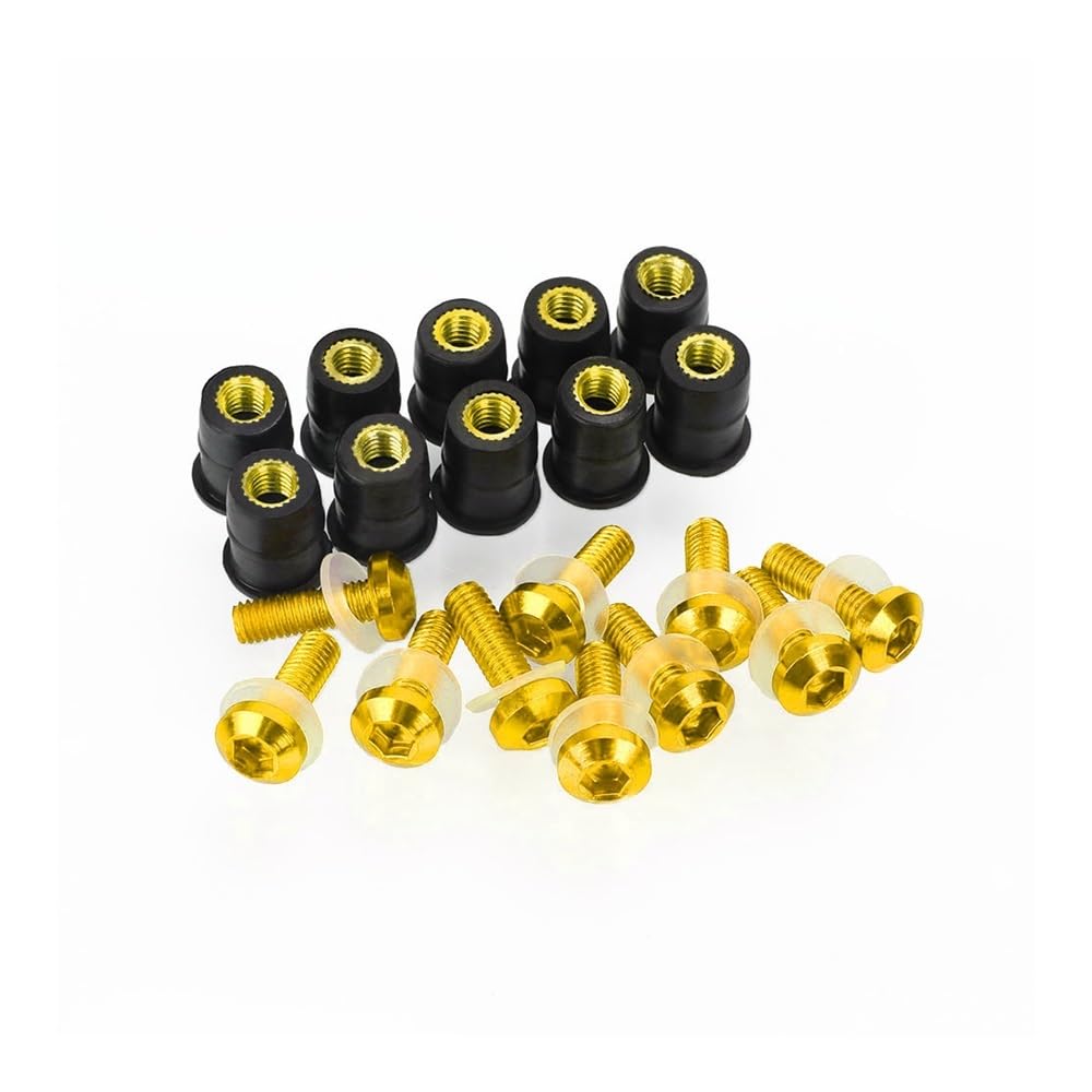 Wenqu Bolzen Schrauben 5mm 10PCS Motorrad Windschutzscheibe Schrauben Schraube Mutter Kit Für Y&amaha Für YZF600R Für Thunrcat Für YZF 600R 1994-2005 2004(Color2) von Wenqu