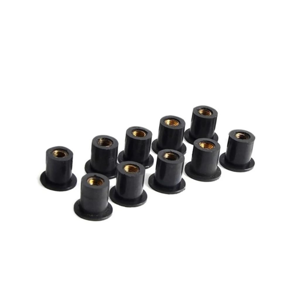 Wenqu Bolzen Schrauben M4 / M5 / M6 Motorrad-GummibrunnenmutternZubehör Motorrad Coration Modifizierte Windschutzscheiben-Gummimutter(10pcs M4) von Wenqu