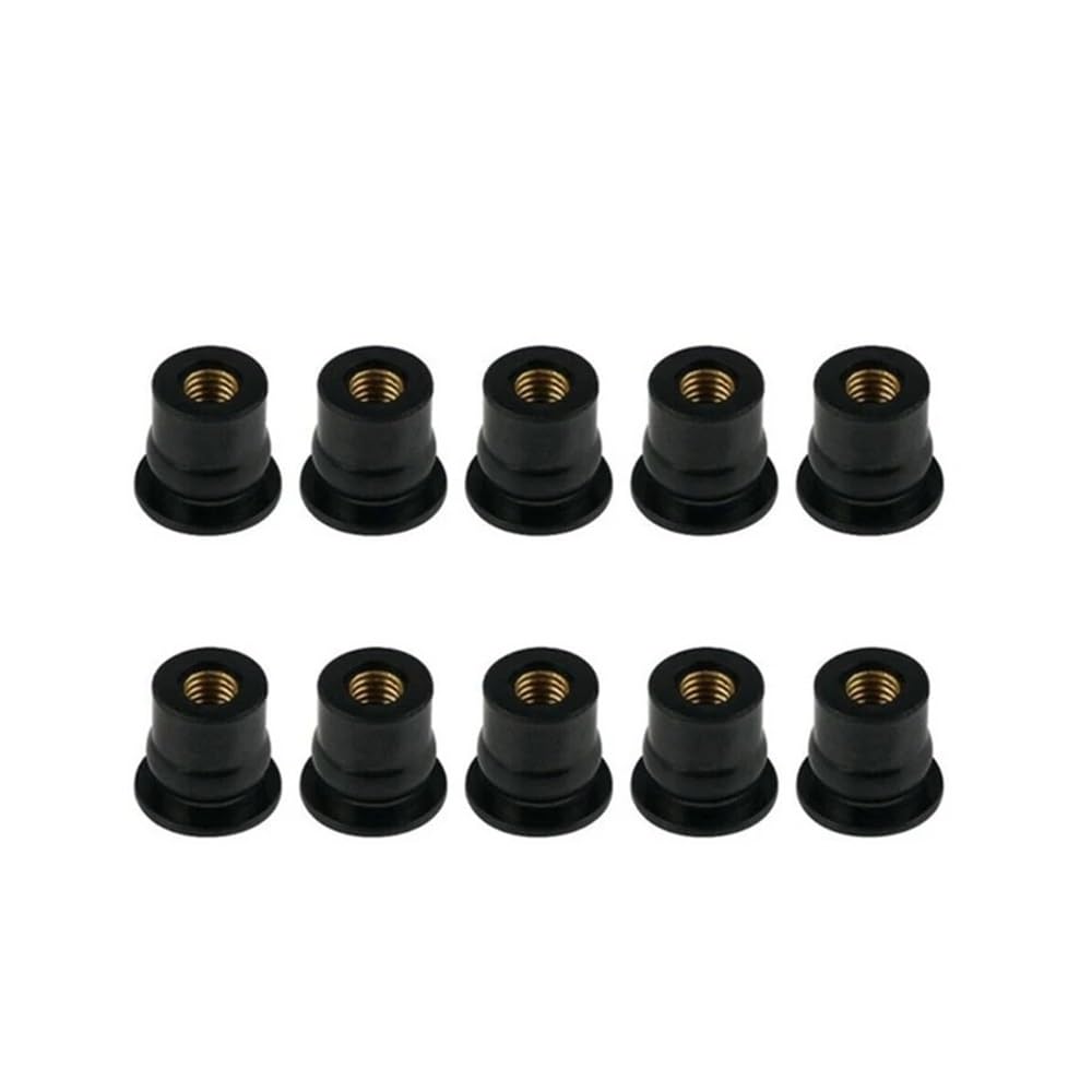 Wenqu Bolzen Schrauben M4 / M5 / M6 Motorrad-GummibrunnenmutternZubehör Motorrad Coration Modifizierte Windschutzscheiben-Gummimutter(10pcs M5) von Wenqu