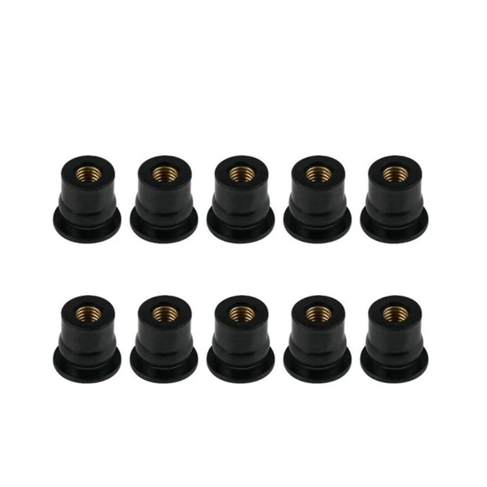 Wenqu Bolzen Schrauben M4 / M5 / M6 Motorrad-GummibrunnenmutternZubehör Motorrad Coration Modifizierte Windschutzscheiben-Gummimutter(10pcs M6) von Wenqu