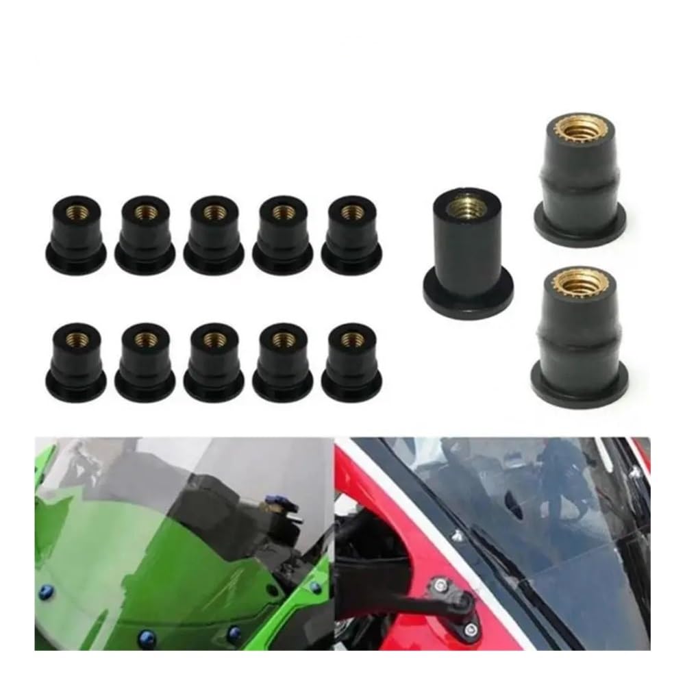 Wenqu Bolzen Schrauben Motorrad Für M4/M5/M6 Gummimuttern Windschutzscheibe Windschutzscheibe Verkleidung Gugel Reitzubehör(M6) von Wenqu