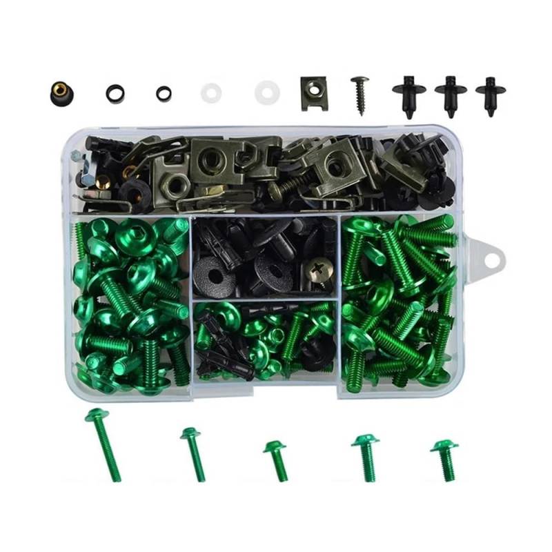 Wenqu Bolzen Schrauben Motorrad Zubehör Aluminium Verkleidung Schrauben Schrauben Kit Mutter Clips Für CBR650R Für CBR500R Für CBR300R Für CBR 650R 500R 300R(Green) von Wenqu