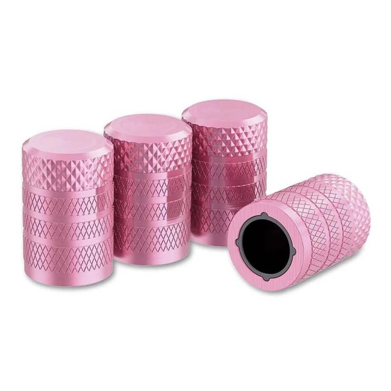 Wenqu Bolzen Schrauben Reifenventilkappen 4-teiliges Aluminium-Reifenventilkappen-Set Abckungen Für Autos LKWs Motorrär SUVs Und Fahrrär(Pink) von Wenqu