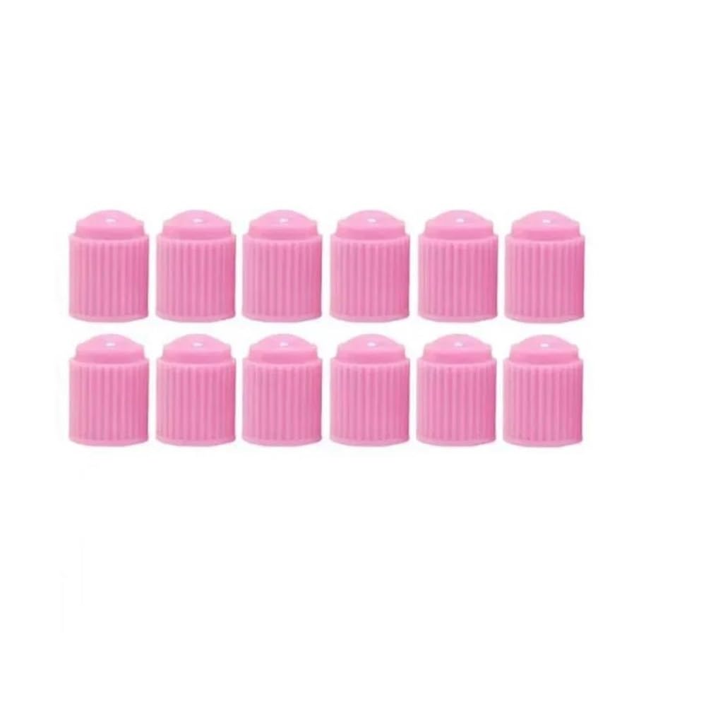 Wenqu Bolzen Schrauben Universal-Ventilkappe Aus Kunststoff Rad-Reifen-Luftvorbau-Abckung Staub-Reifen-Ventilkappen Für Auto Und Motorrad(Pink 12pcs) von Wenqu