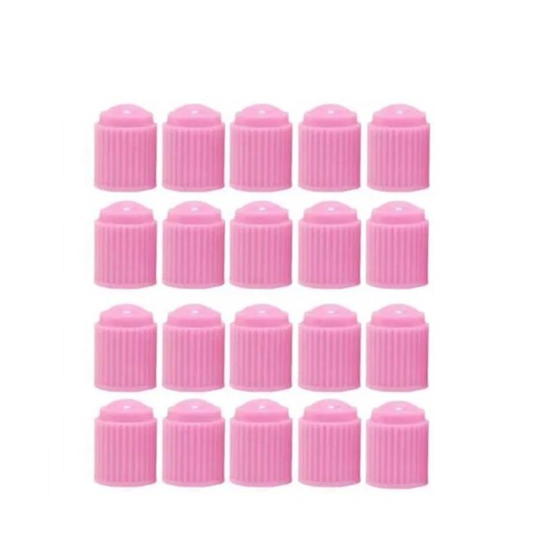 Wenqu Bolzen Schrauben Universal-Ventilkappe Aus Kunststoff Rad-Reifen-Luftvorbau-Abckung Staub-Reifen-Ventilkappen Für Auto Und Motorrad(Pink 20pcs) von Wenqu