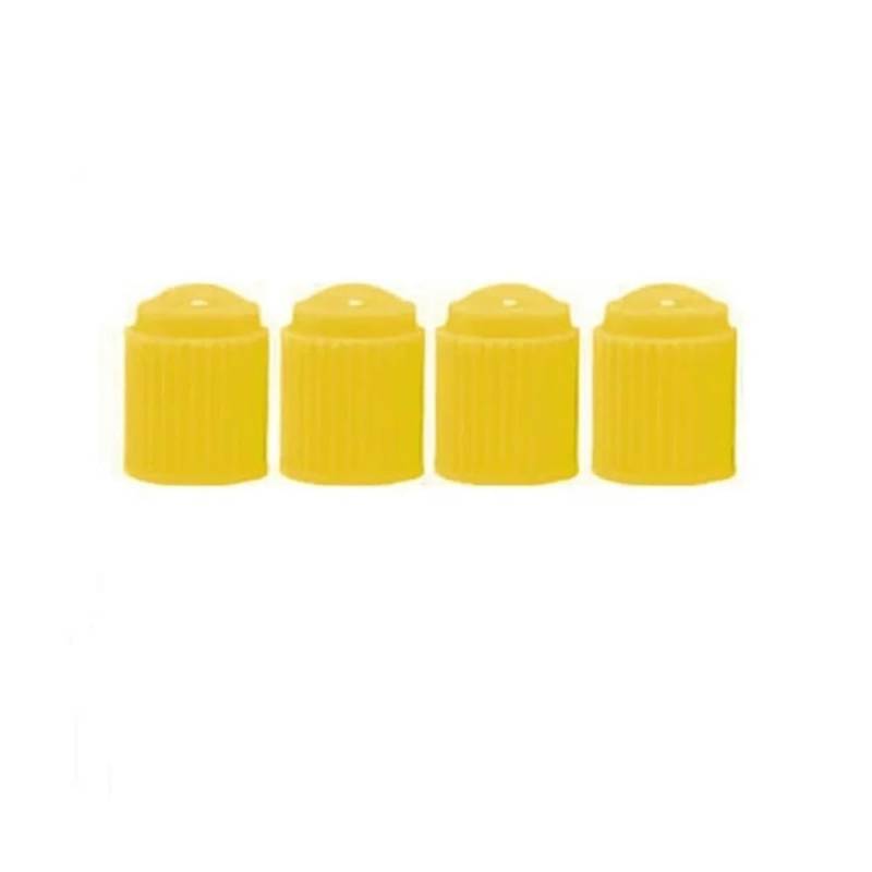 Wenqu Bolzen Schrauben Universal-Ventilkappe Aus Kunststoff Rad-Reifen-Luftvorbau-Abckung Staub-Reifen-Ventilkappen Für Auto Und Motorrad(Yellow 4pcs) von Wenqu