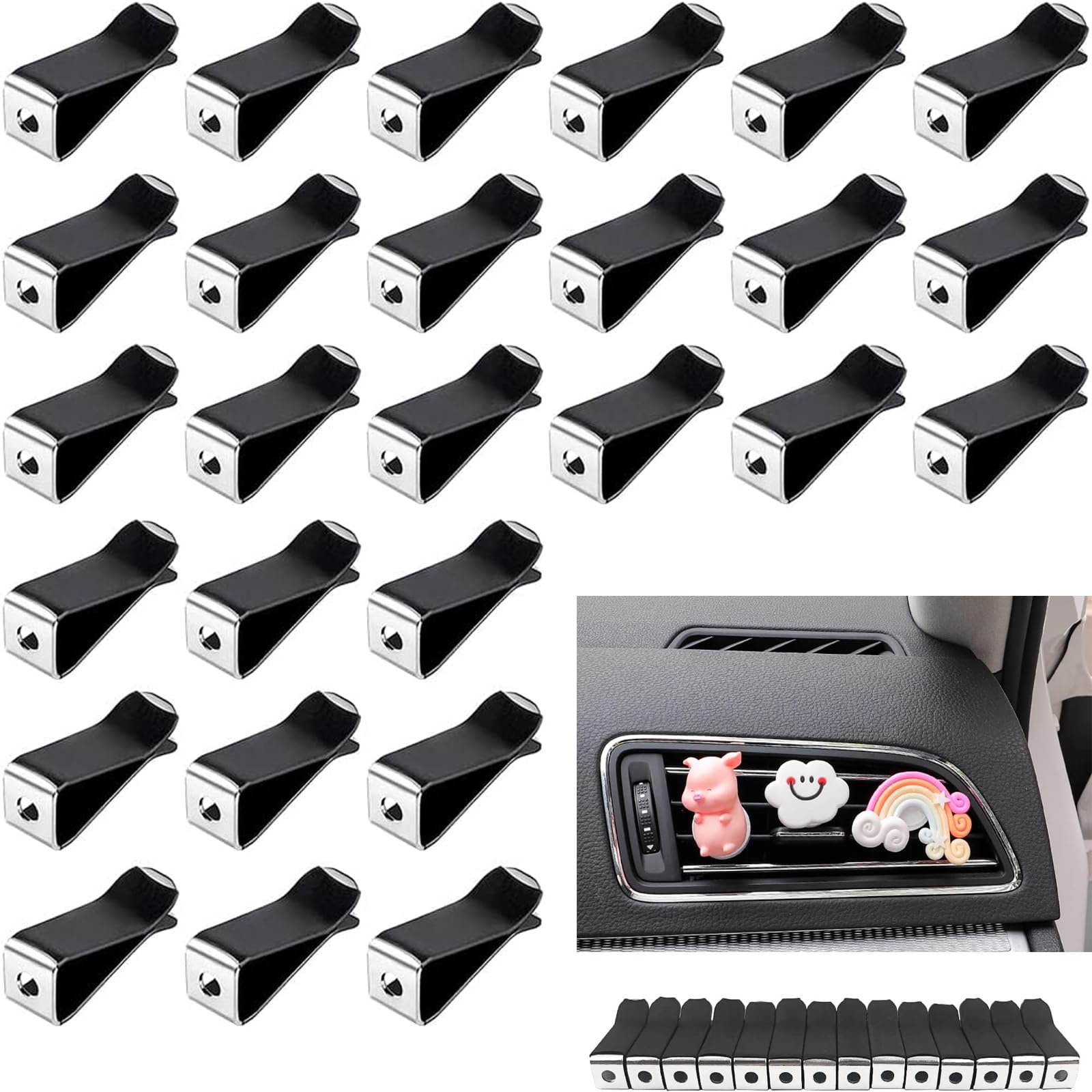 50 Stück Quadratischer Kopf Auto Vent Clip Auto-Lüftungsschlitz-Clips Auto-Lüftungsclips Lufterfrischer Clips Auto Air Fresh Clips Auto-Lüftungsclip Auto-Lüftungsschlitz-Clips Für Büro von Wenyue