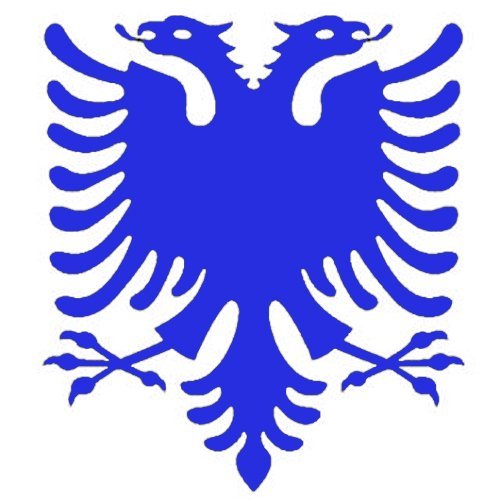 2X Auto Aufkleber Car Sticker Adler Albanien Albania Car Sticker Shqipë (ca. 11x11 cm, Blau) von Werbetechnik Sotirios Papoutsis