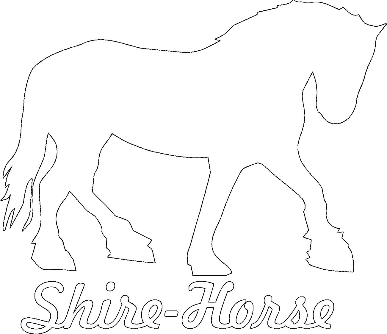 2X Auto Aufkleber SHIREHORSE Pferd 2X Car Sticker Konturgeschnitten (ca. 11x10 cm) (Weiss) von Werbetechnik Sotirios Papoutsis