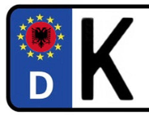 2x Kennzeichen Aufkleber ALBANIEN Nummernschild Sticker (ca.2 cm) von GTTCCG