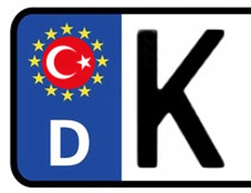 Werbetechnik Sotirios Papoutsis 2X Kennzeichen Aufkleber TÜRKEI Nummernschild Sticker (ca.2 cm) von IUSOT