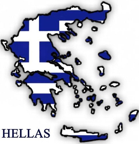 Auto Aufkleber, Car Sticker Hellas Griechenland, Greece, Grece, Grecia. Konturgeschnitten. (ca. 22x22 cm) von Werbetechnik Sotirios Papoutsis