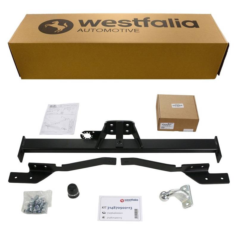 Westfalia Anhängebock (2-Loch) für Nissan Primastar, Opel Vivaro und Renault Trafic (BJ 03/2010-09/2014) - im Set mit 13-pol. fzg.-spez. Westfalia Elektrosatz von Westfalia Automotive