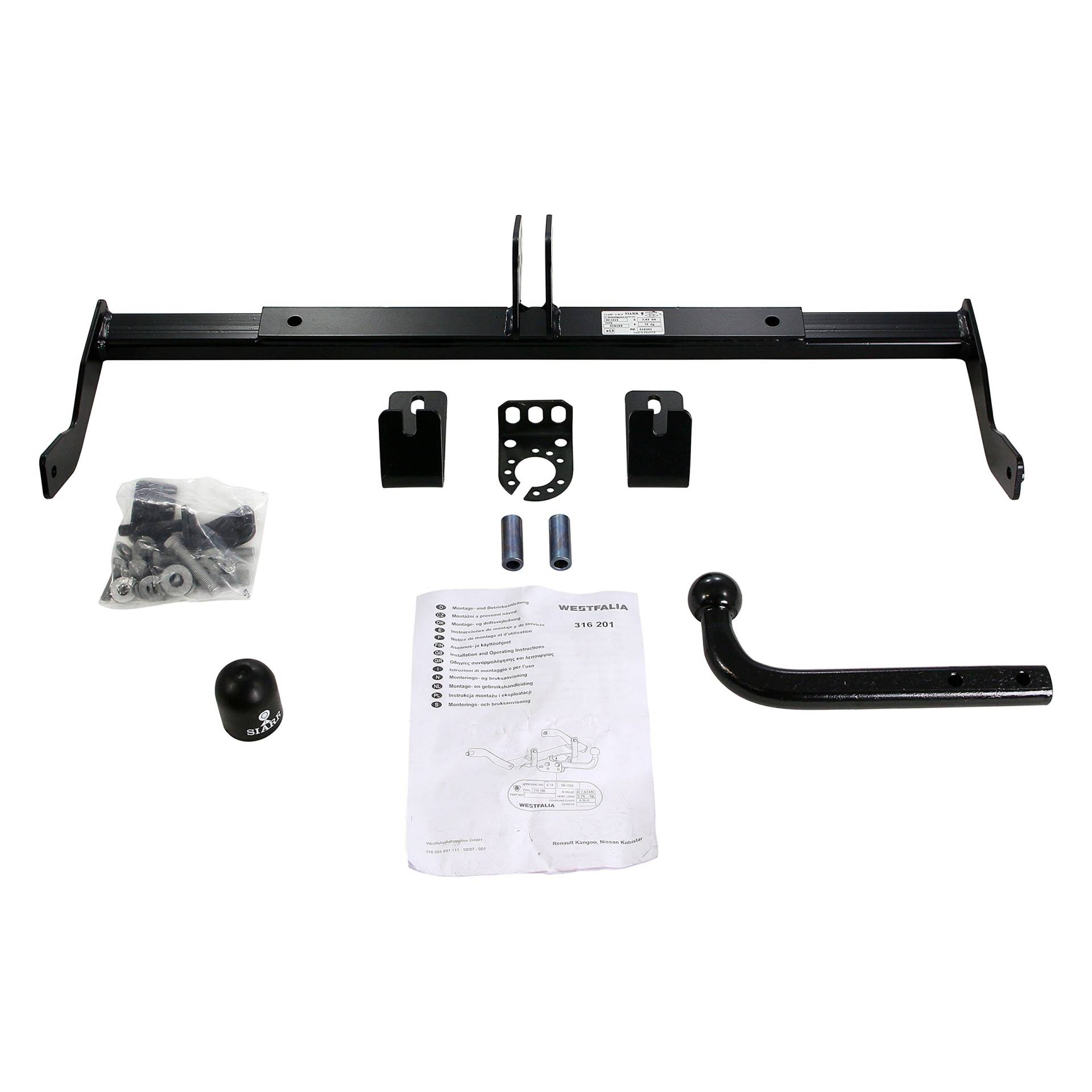 Westfalia Starre Anhängerkupplung für Nissan Kubistar (BJ 01/2002-12/2009), Renault Kangoo (BJ 05/1997-02/2008) von Westfalia Automotive