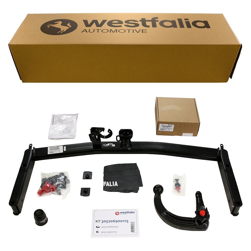 Westfalia Abnehmbare Anhängerkupplung für Audi A4 Avant / Limousine (B6) (BJ 11/00-11/04), Audi A4 Cabrio (BJ 05/02-12/05) im Set mit 13-pol. fzg-spez. Westfalia E-Satz von Westfalia Automotive