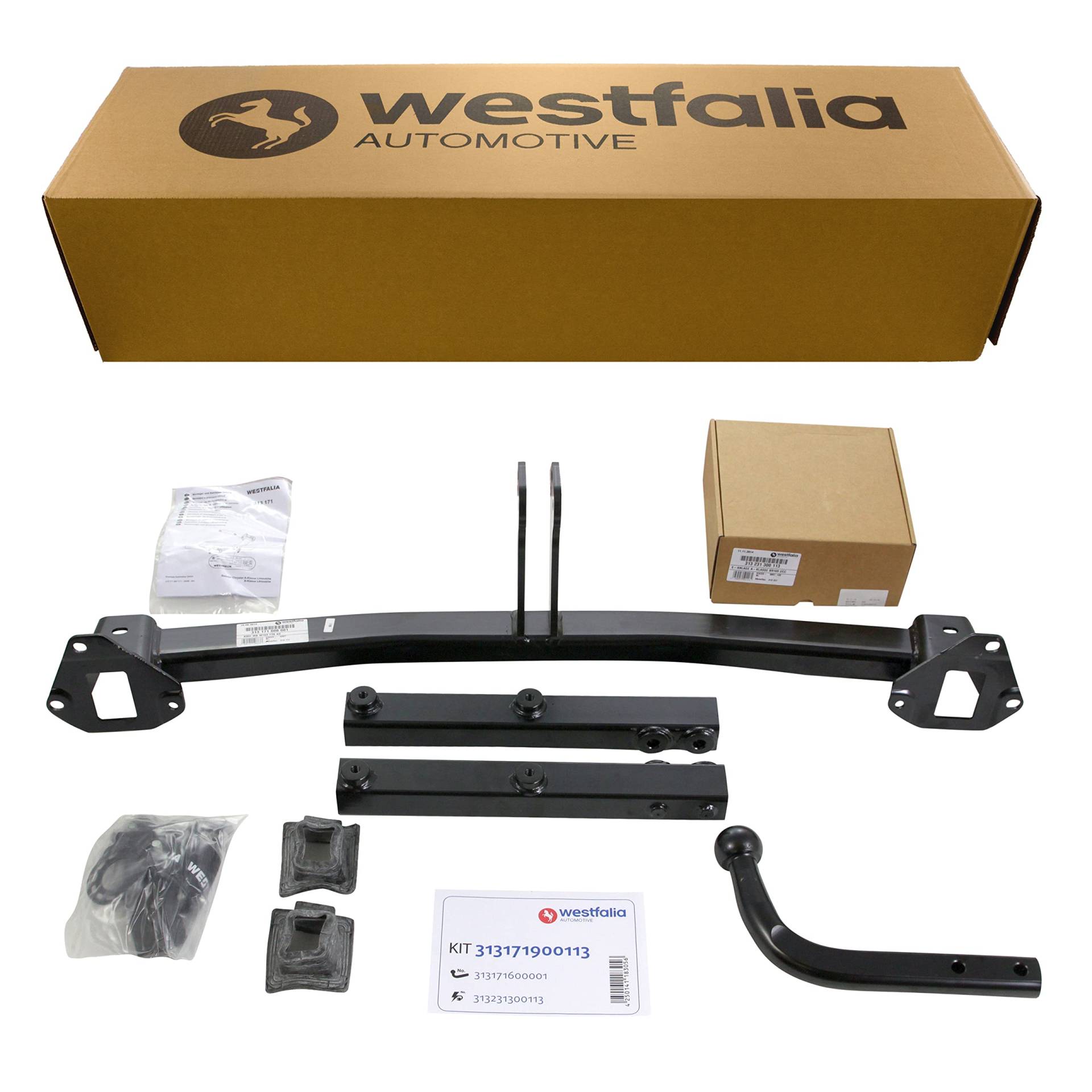 Westfalia Starre Anhängerkupplung für Mercedes A-Klasse (W169) (BJ 09/2004-09/2012), Mercedes B-Klasse (W245) (BJ 06/2005-10/2011) - im Set mit 13-pol. fzg.-spez. Westfalia Elektrosatz von Westfalia Automotive