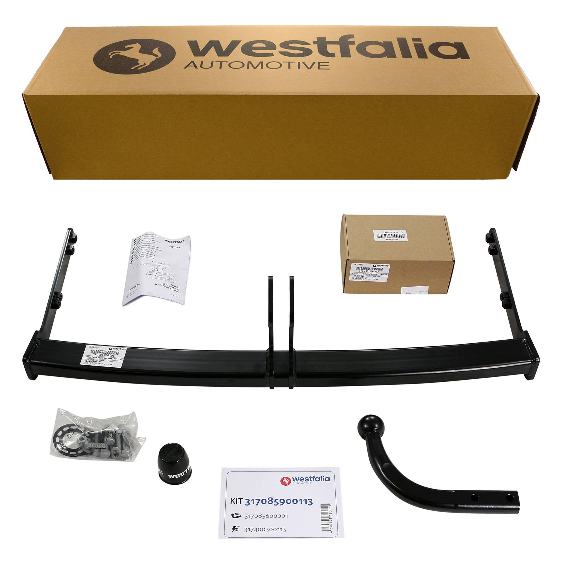 Westfalia Starre Anhängerkupplung für Skoda Fabia II Schrägheck/Combi (BJ 06/2007-05/2010) – Im Set mit 13-pol. fzg.-spez. Westfalia Elektrosatz von Westfalia Automotive