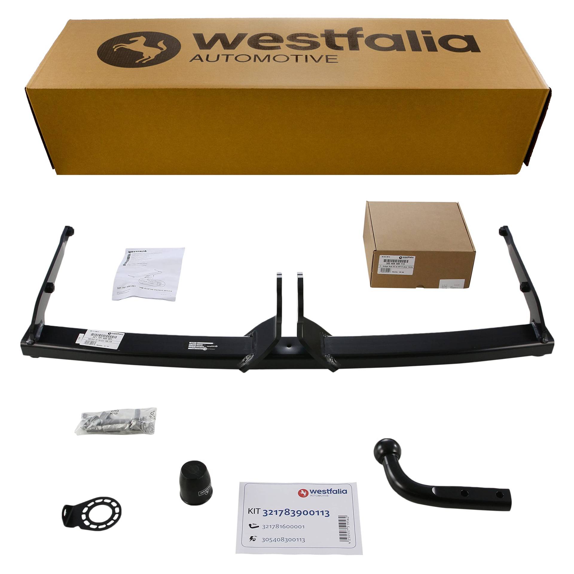 Westfalia Starre Anhängerkupplung für VW Golf 7 Variant (BJ 06/2014-08/2020) - nur für Fzg ohne Vorrüstung - im Set mit 13-pol. fzg.-spez. Westfalia Elektrosatz von Westfalia Automotive