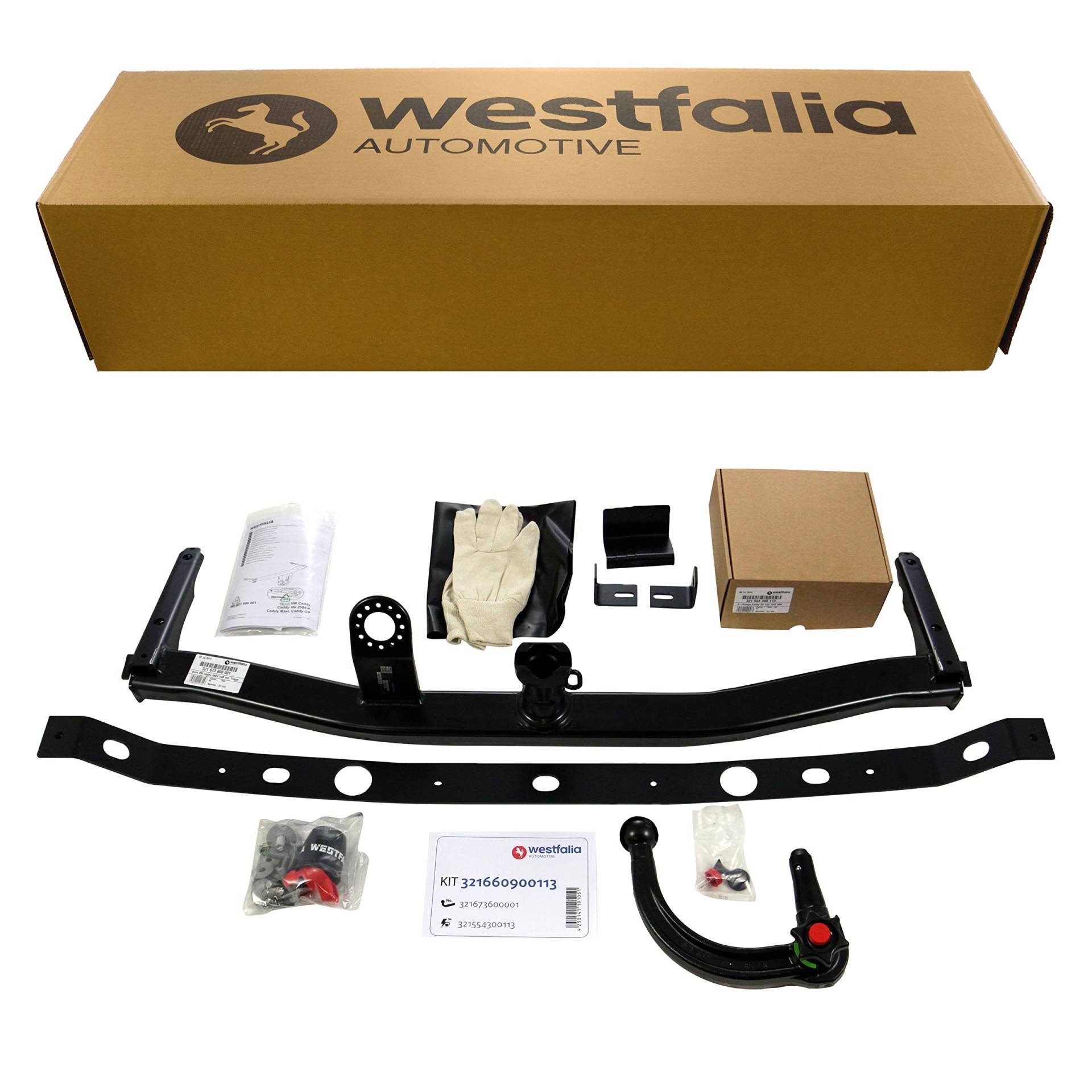 Westfalia abnehmbare Anhängerkupplung für VW Caddy III + IV (inkl Life, Maxi, Alltrack) (BJ 09/2010-09/2020) - im Set mit 13-pol. fzg.-spez. Westfalia Elektrosatz von Westfalia Automotive