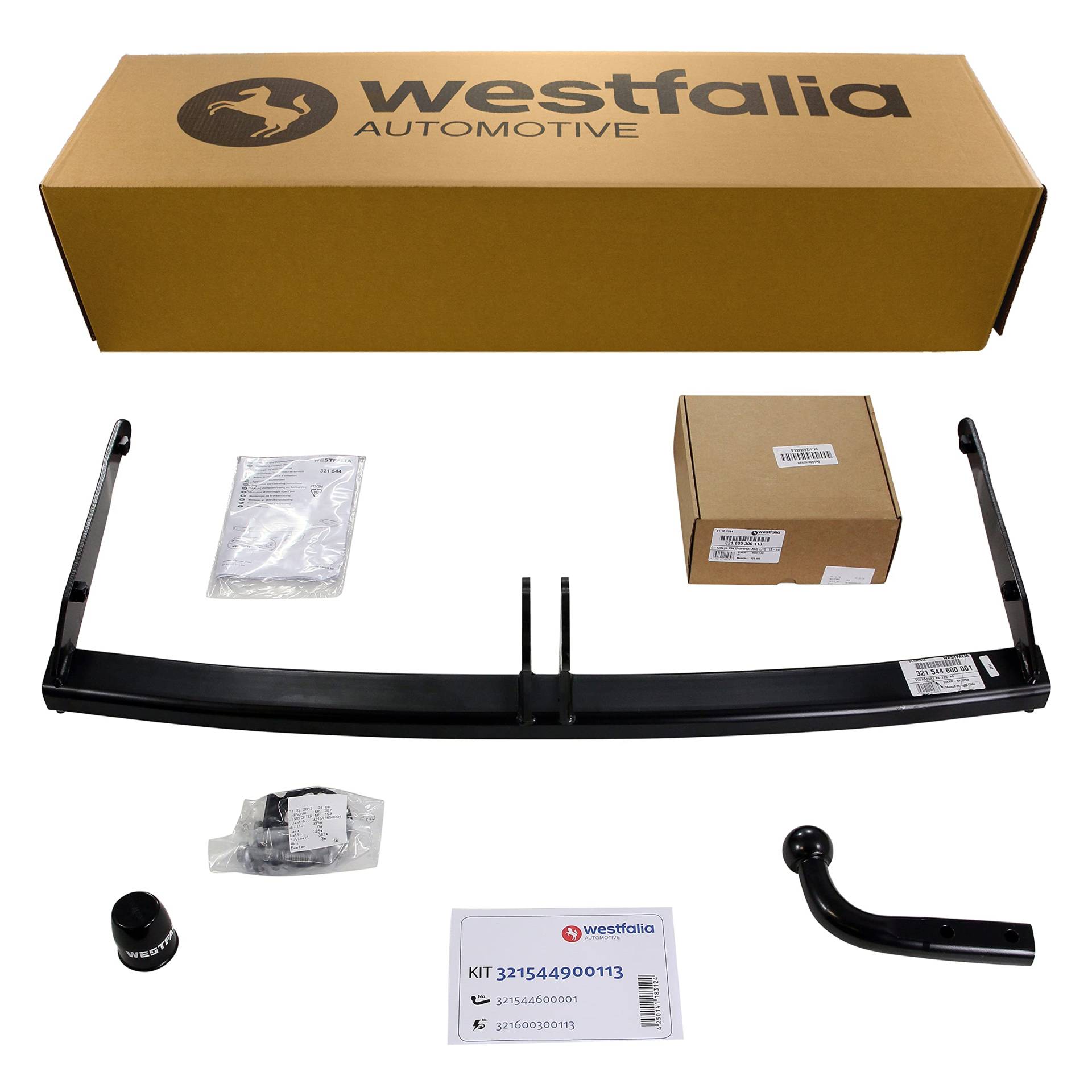 Westfalia starre Anhängerkupplung für VW Passat Variant/Limousine (BJ 09/2005-10/2010) - im Set mit 13-poligem fahrzeugspezifischen Westfalia Elektrosatz von Westfalia Automotive