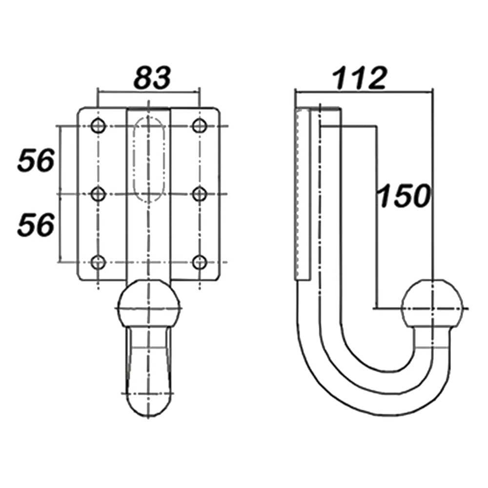 Westfalia Anschraubplatte (10-Loch) mit Kugelhals - vertikaler Kugelabstand: 94mm/122 mm/150mm - Kugelabstand horizontal: 112mm - höhenverstellbar von Westfalia Automotive