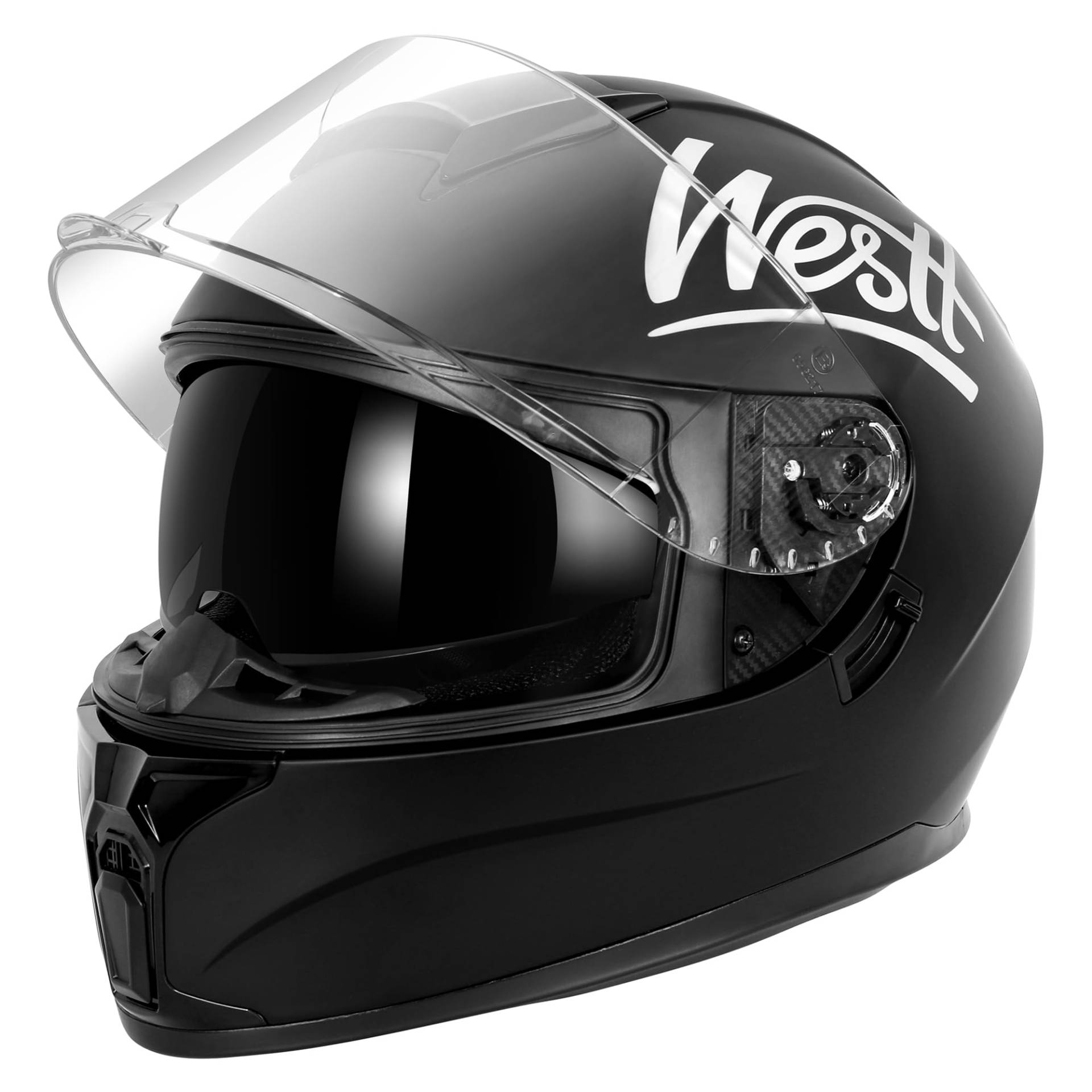 Westt Integralhelm Motorradhelm mit Doppelvisier Herren Damen Touring Street Mopedhelm Scooter Chopper Helm Motorrad, ECE DOT Zertifiziert von Westt