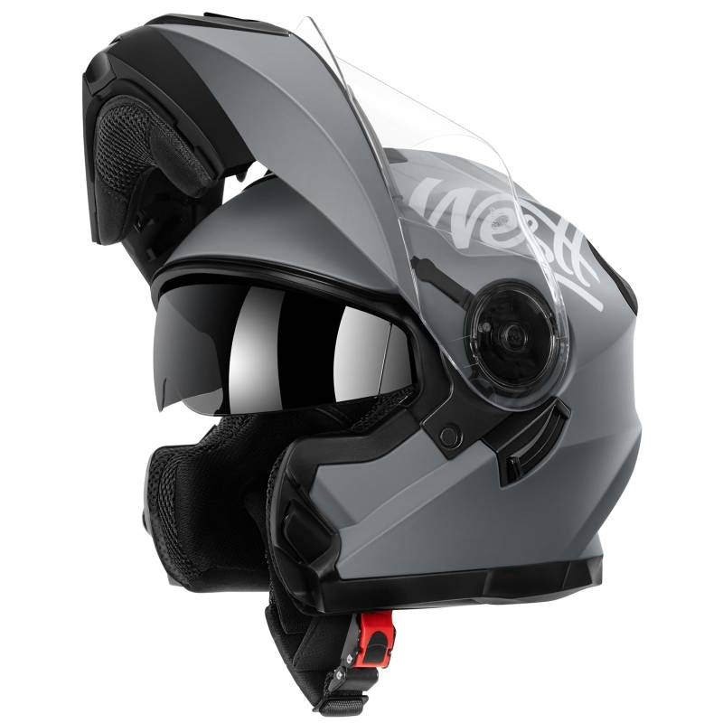 Westt Klapphelm Motorradhelm, Integralhelm mit Doppelvisier, ECE-R 22.06 Motocross Helm für Erwachsene Frauen und Männer von Westt