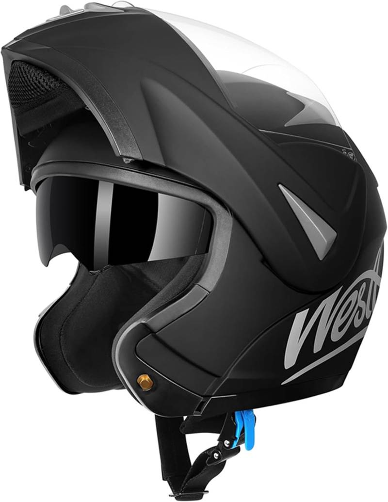 Westt Motorradhelm Herren Damen Klapphelm Jethelm mit Kinnschutz Integralhelm Scooter Roller Helm Helm Motorrad mit ECE DOT Zertifizierung von Westt