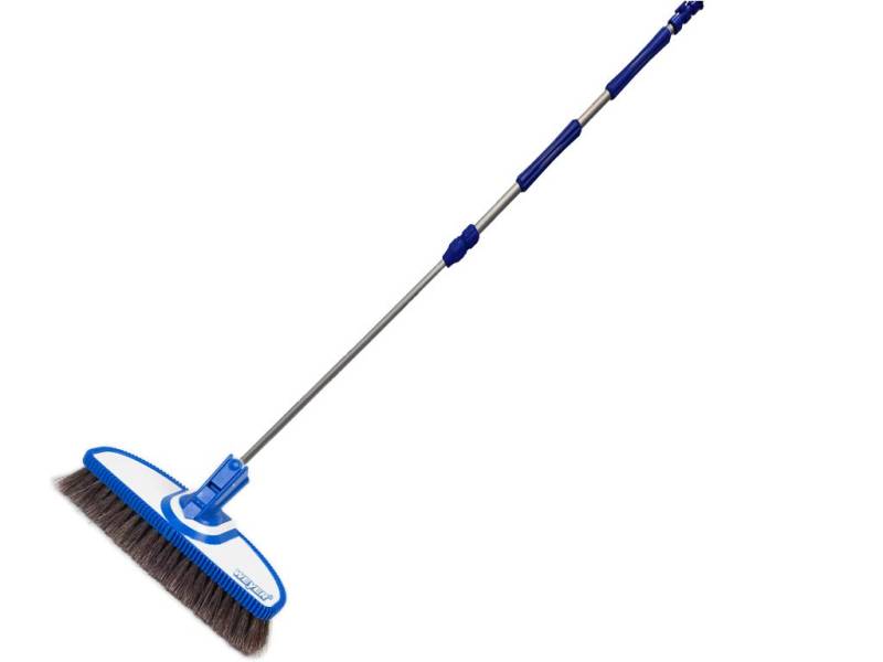 WEYER Waschbürstenset Brush Ultra Softe Naturhaarbürste + Wasserduchlaufstange Teleskop 80-180 cm für den privaten und professionellen Bereich von Weyer